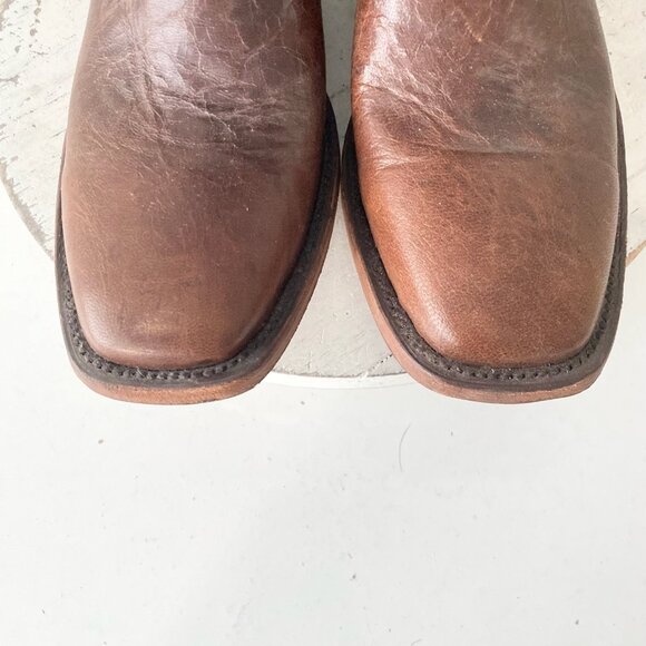 Classic Brown Leather Cowboy Boots - Picture 6 of 10